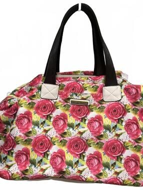Juicy Couture Women's Large Duffel Bag Weekender With Pink Floral Print EUC
